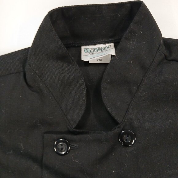 Longhorn Steakhouse Black Chef Coat Jacket Cook Employee Uniform Work 2XL NEW - Picture 7 of 7